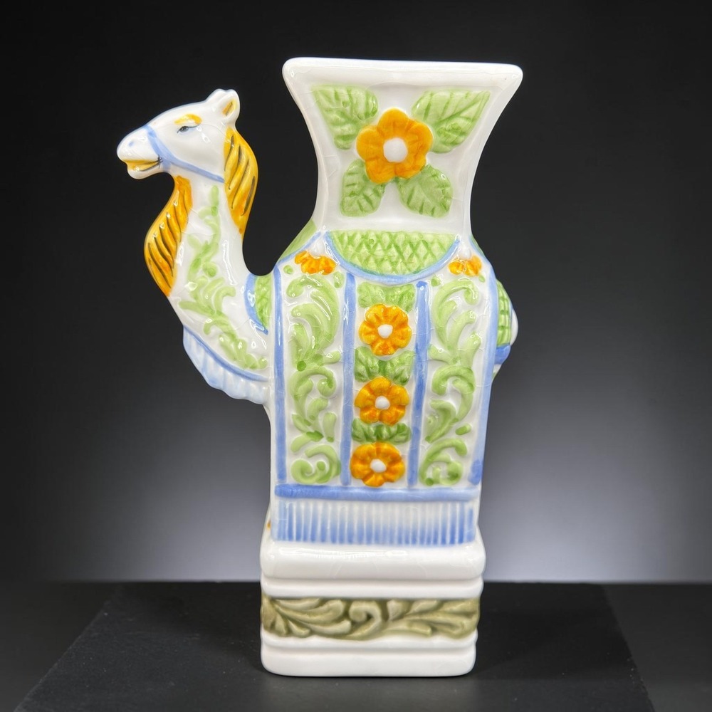 Pier 1 Imports Hand Painted Camel Ceramic Candle Holder Votive Philippines 8inch